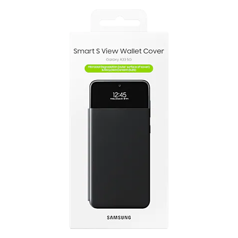 Samsung Galaxy A33 5G S View (EE) atverčiamas dėklas Black 4 img.