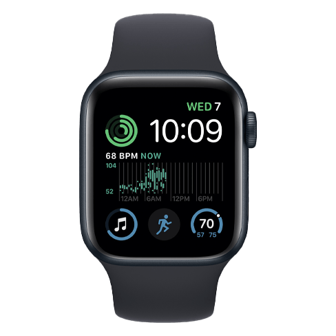 Apple Watch SE (2022) GPS 40mmAluminium Case išmanusis laikrodis Midnight 1 img.