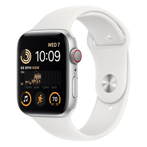 Apple Watch SE (2022) GPS + Cellular 44mm Aluminium Case (eSIM) išmanusis laikrodis Silver 2 img.