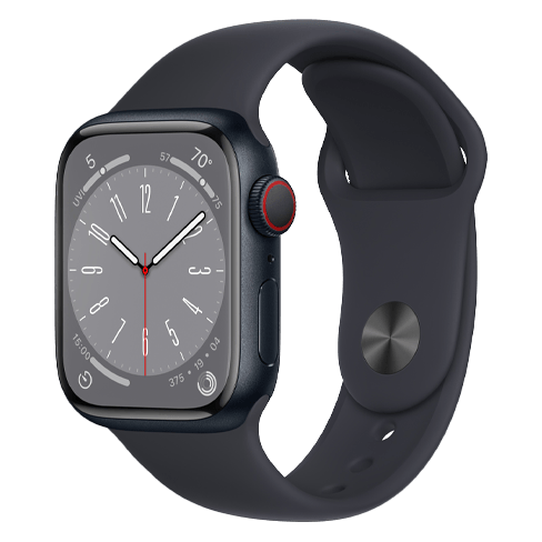 Apple Watch Series 8 GPS + Cellular 41mm Aluminium Case (eSIM) išmanusis laikrodis Midnight 2 img.