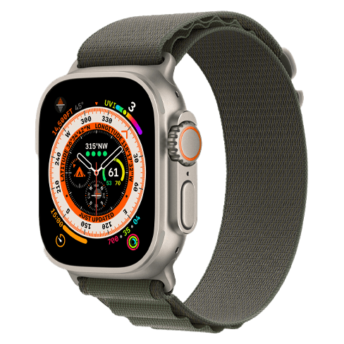 Apple Watch Ultra GPS + Cellular 49mm LargeTitanium Case (eSIM) išmanusis laikrodis MIDNIGHT GREEN 2 img.