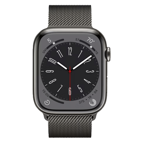 Apple Watch Series 8 GPS + Cellular 45mmStainless Steel (eSIM) išmanusis laikrodis Graphite 1 img.