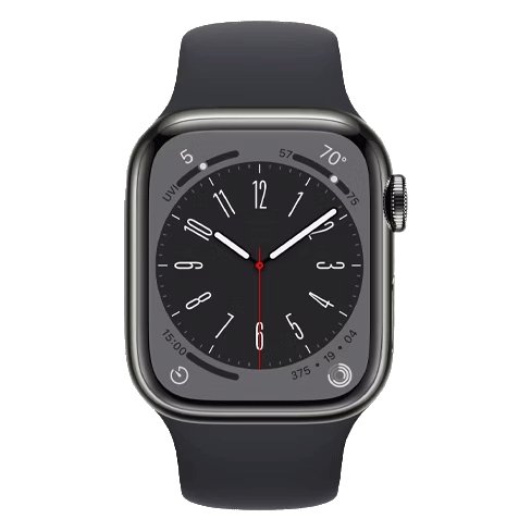 Apple Watch Series 8 GPS + Cellular 41mm Stainless Steel (eSIM) išmanusis laikrodis Graphite 1 img.