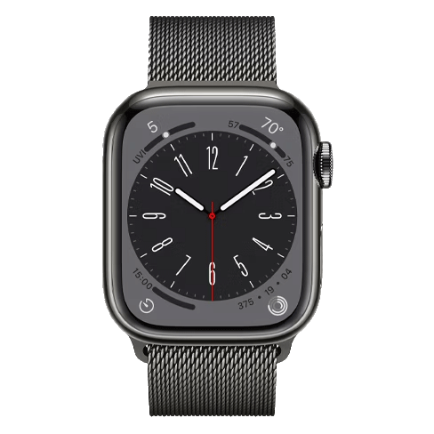 Apple Watch Series 8 GPS + Cellular 41mmStainless Steel (eSIM) išmanusis laikrodis Graphite 1 img.