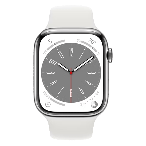 Apple Watch Series 8 GPS + Cellular 45mmStainless Steel (eSIM) išmanusis laikrodis Silver 1 img.