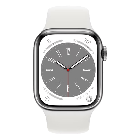 Apple Watch Series 8 GPS + Cellular 41mm Stainless Steel (eSIM) išmanusis laikrodis Silver 1 img.