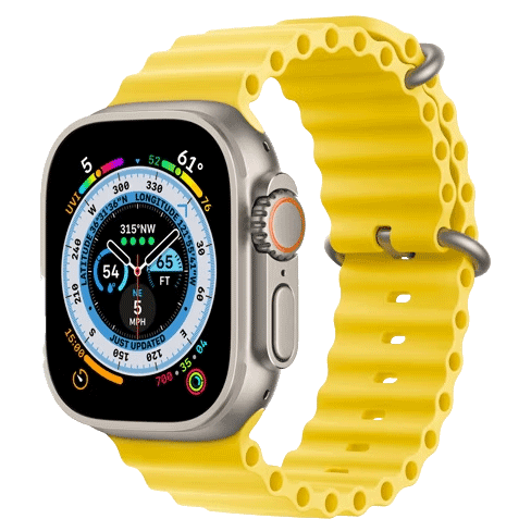 Apple Watch Ultra GPS + Cellular 49mm Ocean Band Titanium Case (eSIM) išmanusis laikrodis Yellow 2 img.