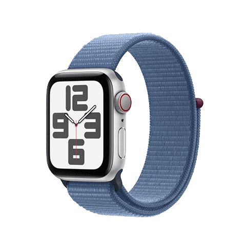 Apple Watch SE (2023) GPS + Cellular 40mm Aluminium Case with Sport Loop (eSIM) išmanusis laikrodis Silver 2 img.