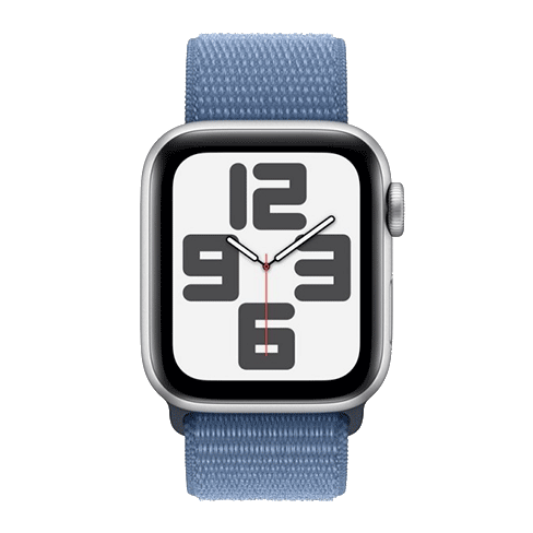 Apple Watch SE (2023) GPS + Cellular 40mm Aluminium Case with Sport Loop (eSIM) išmanusis laikrodis Silver 1 img.