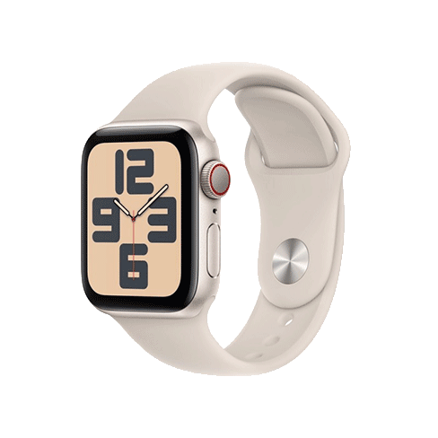 Apple Watch SE (2023) GPS + Cellular 40mm Aluminium Case with Sport Band - S/M (eSIM) išmanusis laikrodis Starlight 2 img.