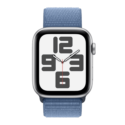 Apple Watch SE (2023) GPS + Cellular 44mm Aluminium Case with Sport Loop (eSIM) išmanusis laikrodis Silver 1 img.
