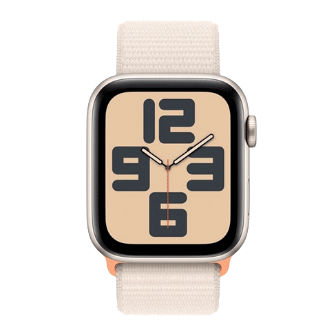 Apple Watch SE (2023) GPS + Cellular 44mm Aluminium Case with Sport Loop (eSIM) išmanusis laikrodis Starlight 1 img.