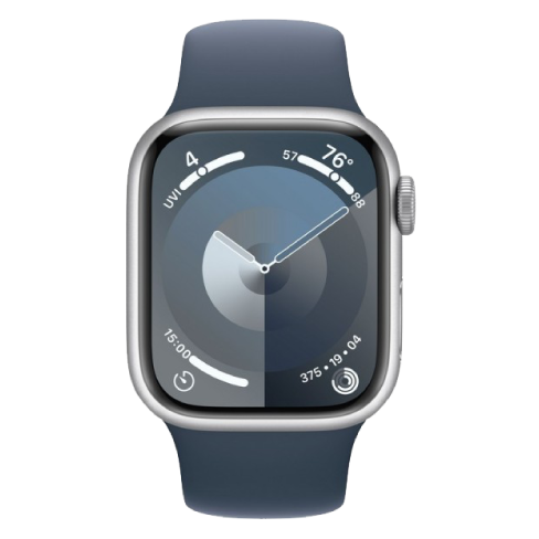 Apple Watch Series 9 GPS + Cellular 41mm Aluminium Case Sport Band - M/L (eSIM) išmanusis laikrodis Silver 1 img.