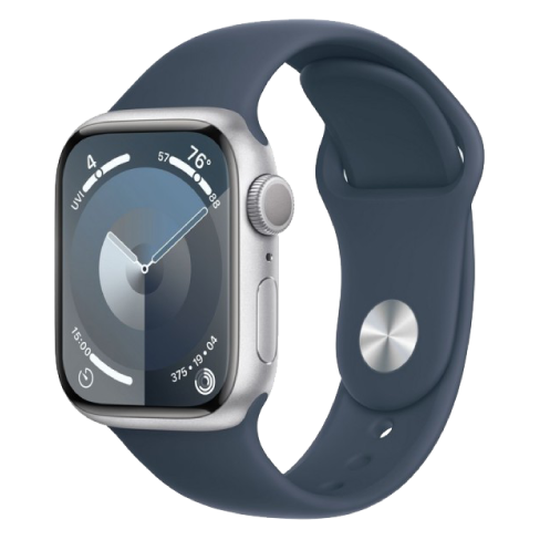 Apple Watch Series 9 GPS + Cellular 41mm Aluminium Case Sport Band - M/L (eSIM) išmanusis laikrodis Silver 2 img.