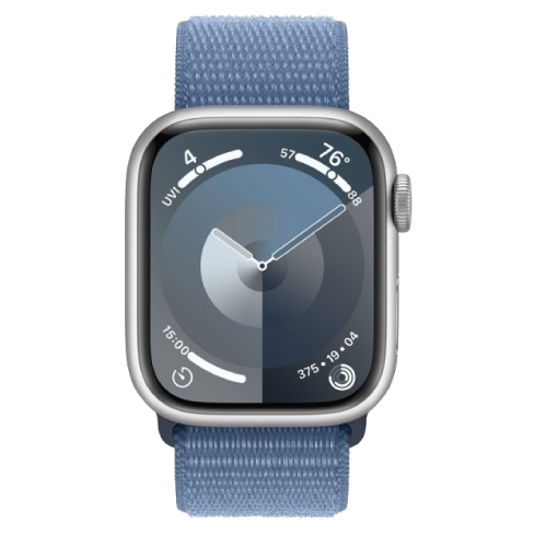 Apple Watch Series 9 GPS + Cellular 41mm Aluminium Case with Sport Loop (eSIM) išmanusis laikrodis Silver 1 img.