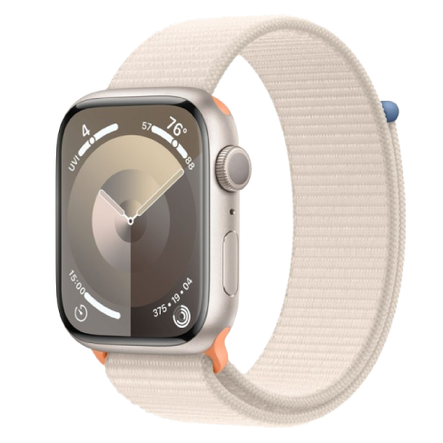 Apple Watch Series 9 GPS + Cellular 45mm Aluminium Case with Sport Loop (eSIM) išmanusis laikrodis Starlight 2 img.