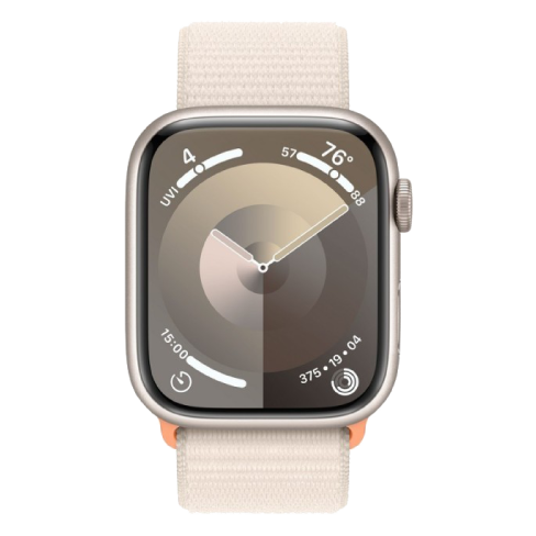 Apple Watch Series 9 GPS + Cellular 45mm Aluminium Case with Sport Loop (eSIM) išmanusis laikrodis Starlight 1 img.