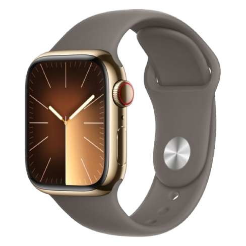 Apple Watch Series 9 GPS + Cellular 41mm Stainless Steel Case with Sport Band - S/M (eSIM) išmanusis laikrodis Gold 2 img.