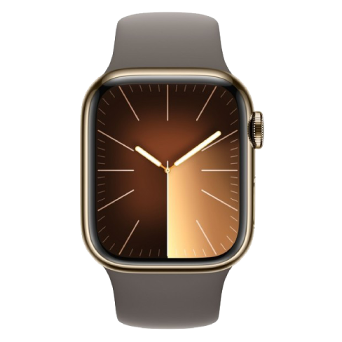 Apple Watch Series 9 GPS + Cellular 41mm Stainless Steel Case with Sport Band - S/M (eSIM) išmanusis laikrodis Gold 1 img.