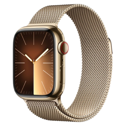 Apple Watch Series 9 GPS + Cellular 41mm Stainless Steel Case with Milanese Loop (eSIM) išmanusis laikrodis Gold 2 img.