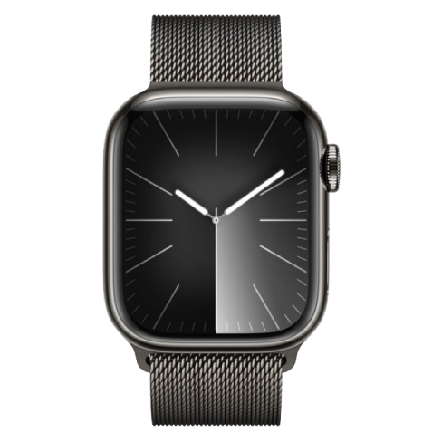 Apple Watch Series 9 GPS + Cellular 41mm Stainless Steel Case with Milanese Loop (eSIM) išmanusis laikrodis Graphite 1 img.