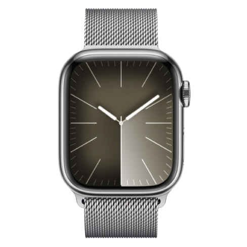 Apple Watch Series 9 GPS + Cellular 41mm Stainless Steel Case with Milanese Loop (eSIM) išmanusis laikrodis Silver 1 img.