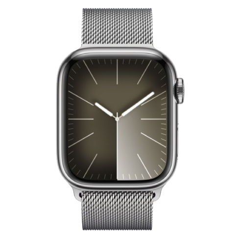 Apple Watch Series 9 GPS + Cellular 45mm Stainless Steel Case with Milanese Loop (eSIM) išmanusis laikrodis Silver 1 img.