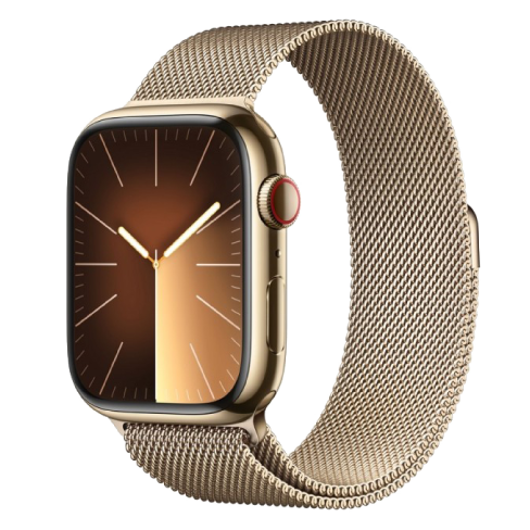 Apple Watch Series 9 GPS + Cellular 45mm Stainless Steel Case with Milanese Loop (eSIM) išmanusis laikrodis Gold 2 img.