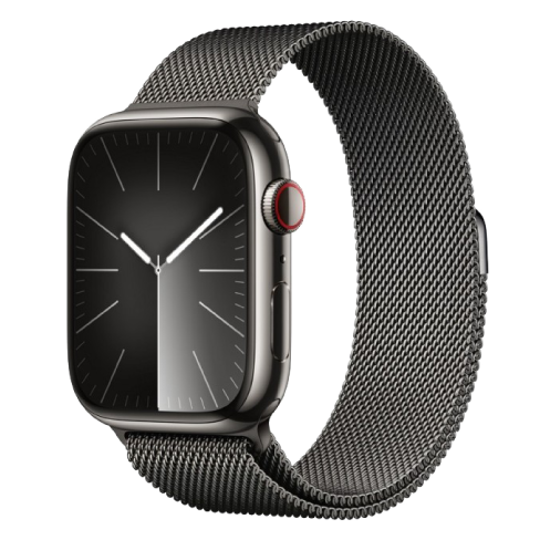 Apple Watch Series 9 GPS + Cellular 45mm Stainless Steel Case with Milanese Loop (eSIM) išmanusis laikrodis Graphite 2 img.