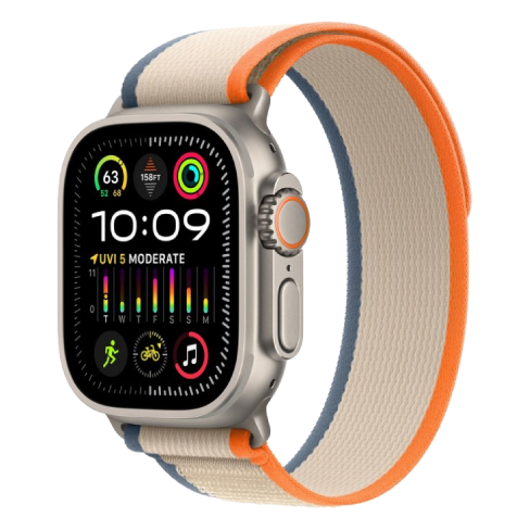 Apple Watch Ultra 2 GPS + Cellular 49mm Titanium Case with Trail Loop - M/L (eSIM) išmanusis laikrodis Orange/Beige 2 img.