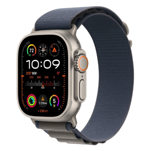 Apple Watch Ultra 2 GPS + Cellular 49mm Titanium Case with Olive Alpine Loop - Medium (eSIM) išmanusis laikrodis Blue 2 img.