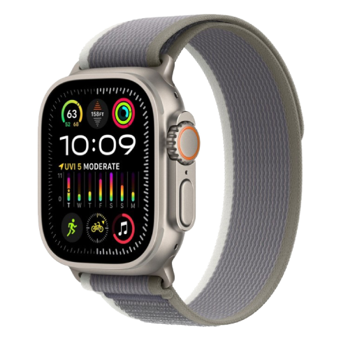 Apple Watch Ultra 2 GPS + Cellular 49mm Titanium Case with Trail Loop - M/L (eSIM) išmanusis laikrodis Green/Grey 2 img.