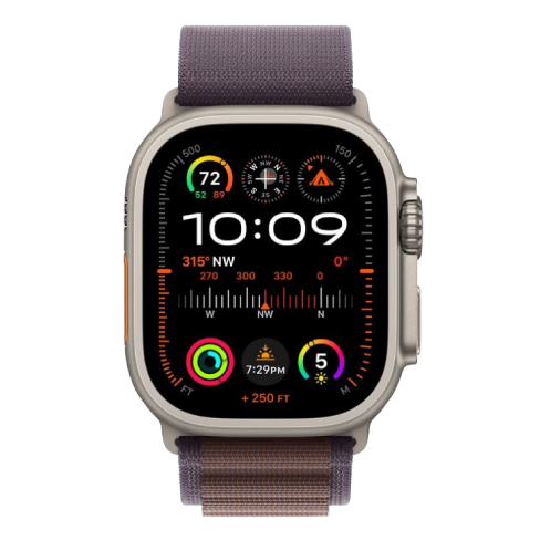 Apple Watch Ultra 2 GPS + Cellular 49mm Titanium Case with Olive Alpine Loop - Large (eSIM) išmanusis laikrodis Indigo 1 img.