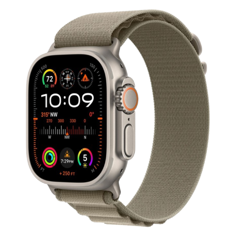 Apple Watch Ultra 2 GPS + Cellular 49mm Titanium Case with Alpine Loop - Small (eSIM) išmanusis laikrodis Olive 2 img.