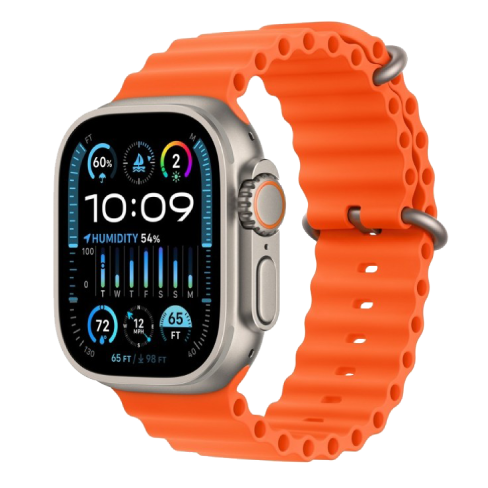 Apple Watch Ultra 2 GPS + Cellular 49mm Titanium Case with Ocean Band (eSIM) išmanusis laikrodis Orange 2 img.