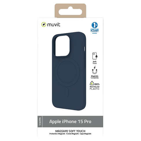 Muvit Apple iPhone 15 Pro MagSafe Soft Touch dėklas Dark Blue 1 img.