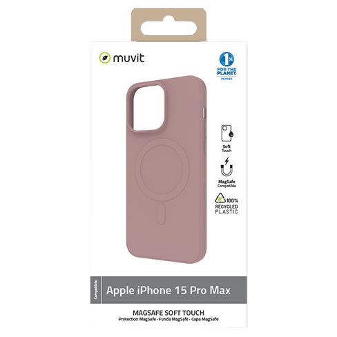 Muvit Apple iPhone 15 Pro Max MagSafe Soft Touch dėklas Chalk Pink 1 img.
