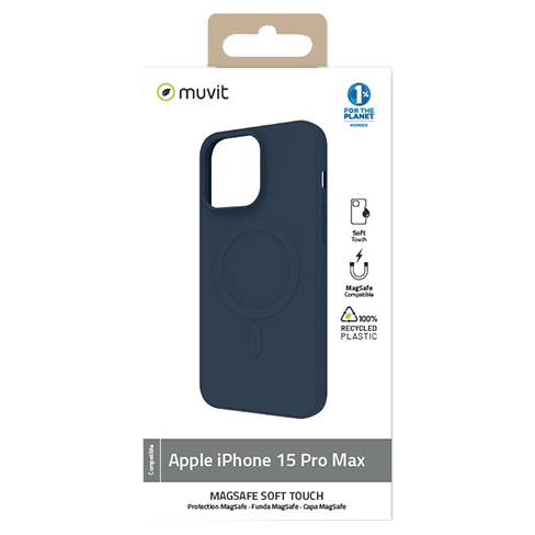 Muvit Apple iPhone 15 Pro Max MagSafe Soft Touch dėklas Dark Blue 1 img.