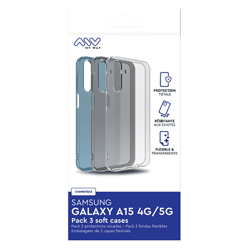 My Way Samsung Galaxy A15 4G/A15 5G Pack 3 Soft dėklas Transparent 1 img.