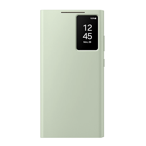 Samsung Galaxy S24 Ultra Smart View Wallet dėklas Light Green 1 img.