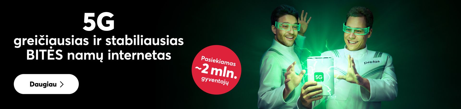BITĖS 5G prieinamas jau beveik 2 milijonams Lietuvos gyventojų!