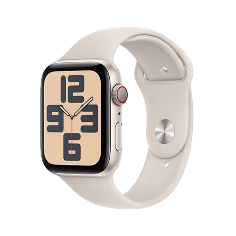 Apple Watch SE (2023) GPS + Cellular 44mm Aluminium Case with Sport Band - M/L (eSIM) išmanusis laikrodis (Atidaryta pakuotė) Starlight 2 img.