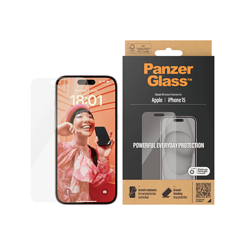 PanzerGlass Apple iPhone 15 Classic Fit ekrano apsauginis stiklas 3 img.