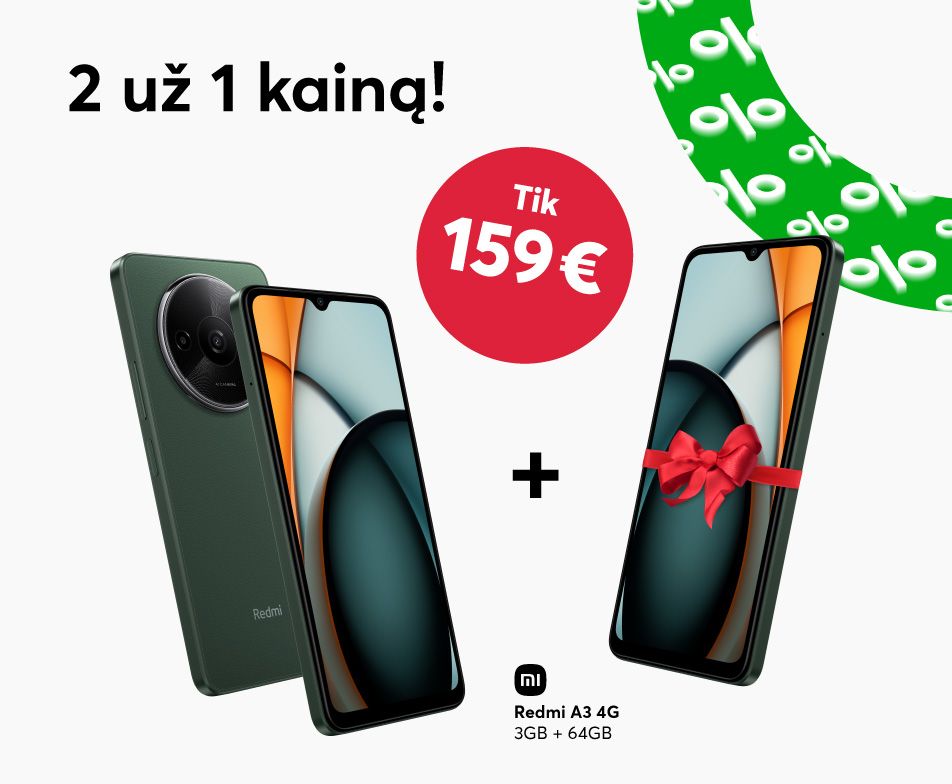 Xiaomi Redmi A3 - du už vieno kainą, vos 159 eurus