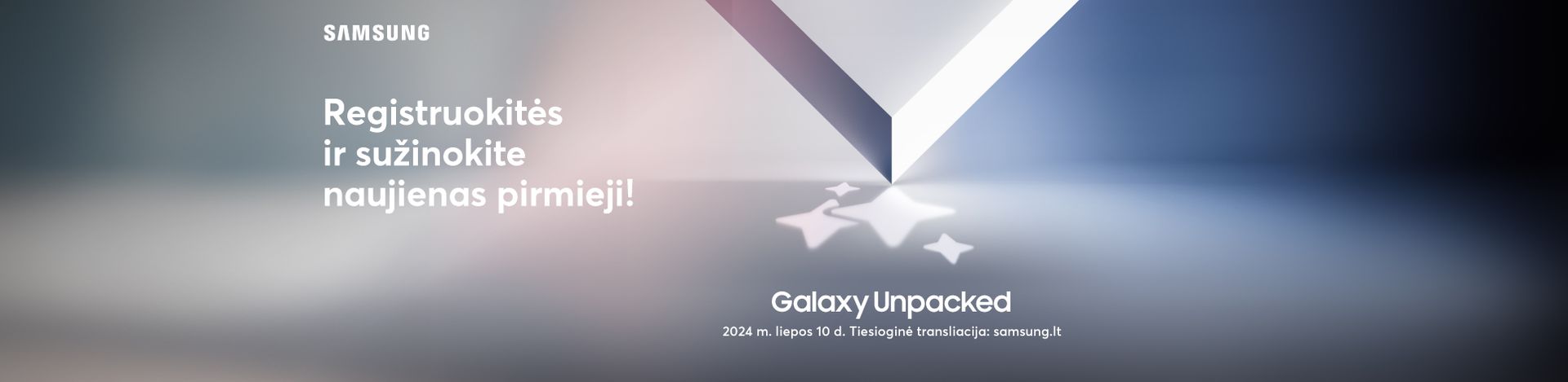 Registruokitės ir sužinokite apie Samsung naujienas pirmieji - Galaxy Unpacked transliacija jau liepos 10 dieną
