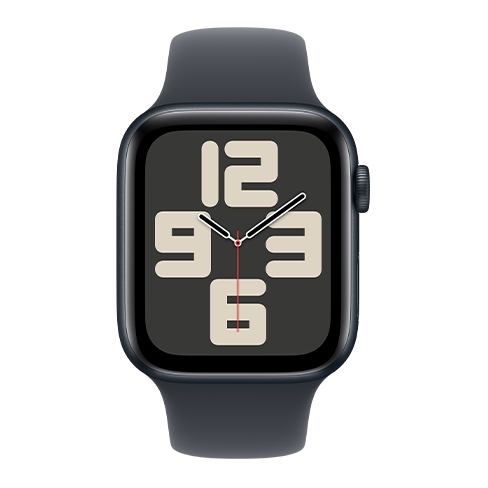 Apple Watch SE GPS+LTE 44mm Aluminium Case w/ Sport Band M/L išmanusis laikrodis Midnight 1 img.