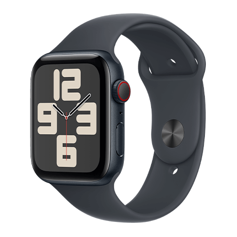 Apple Watch SE GPS+LTE 44mm Aluminium Case w/ Sport Band M/L išmanusis laikrodis Midnight 2 img.