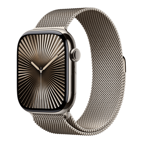 Apple Watch Series 10 GPS+LTE 46mm Titanium Case w/ Milanese Loop M/L išmanusis laikrodis Natural Titanium 2 img.