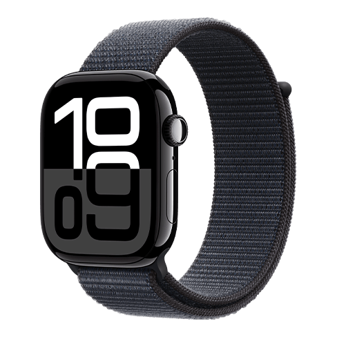 Apple Watch Series 10 GPS+LTE 46mm Aluminium Case w/ Cloud Sport Loop išmanusis laikrodis Black 2 img.