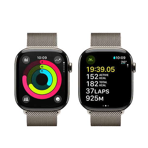 Apple Watch Series 10 GPS+LTE 46mm Titanium Case w/ Milanese Loop M/L išmanusis laikrodis Natural Titanium 3 img.